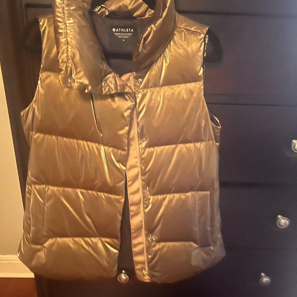 Athleta Gold Puffer Vest